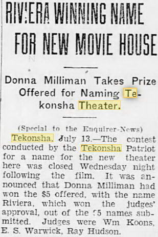 Riviera Theater - 14 Jul 1929 Article (newer photo)